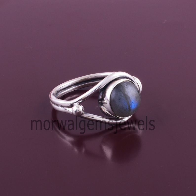 Boho Ring Fidget Ring Meditation Ring Natural Labradorite Ring Women Ring. Artisan Ring Labradorite Silver Ring Blue Labradorite Ring