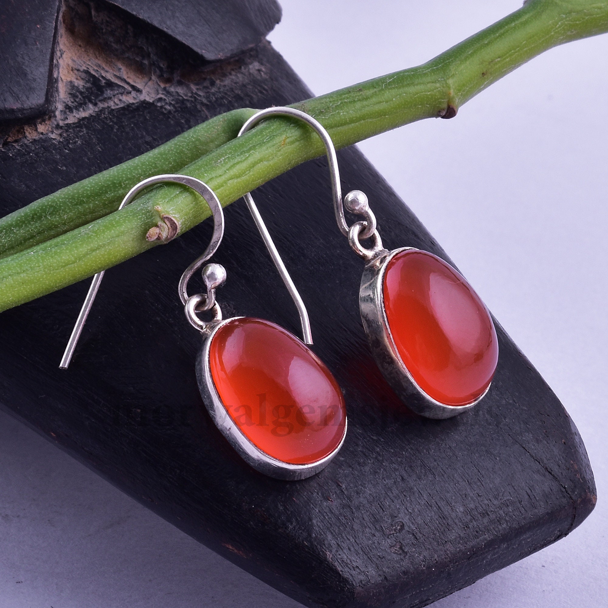 Red Onyx Earring 925 Silver Earring Hanging Earring Onyx Etsy