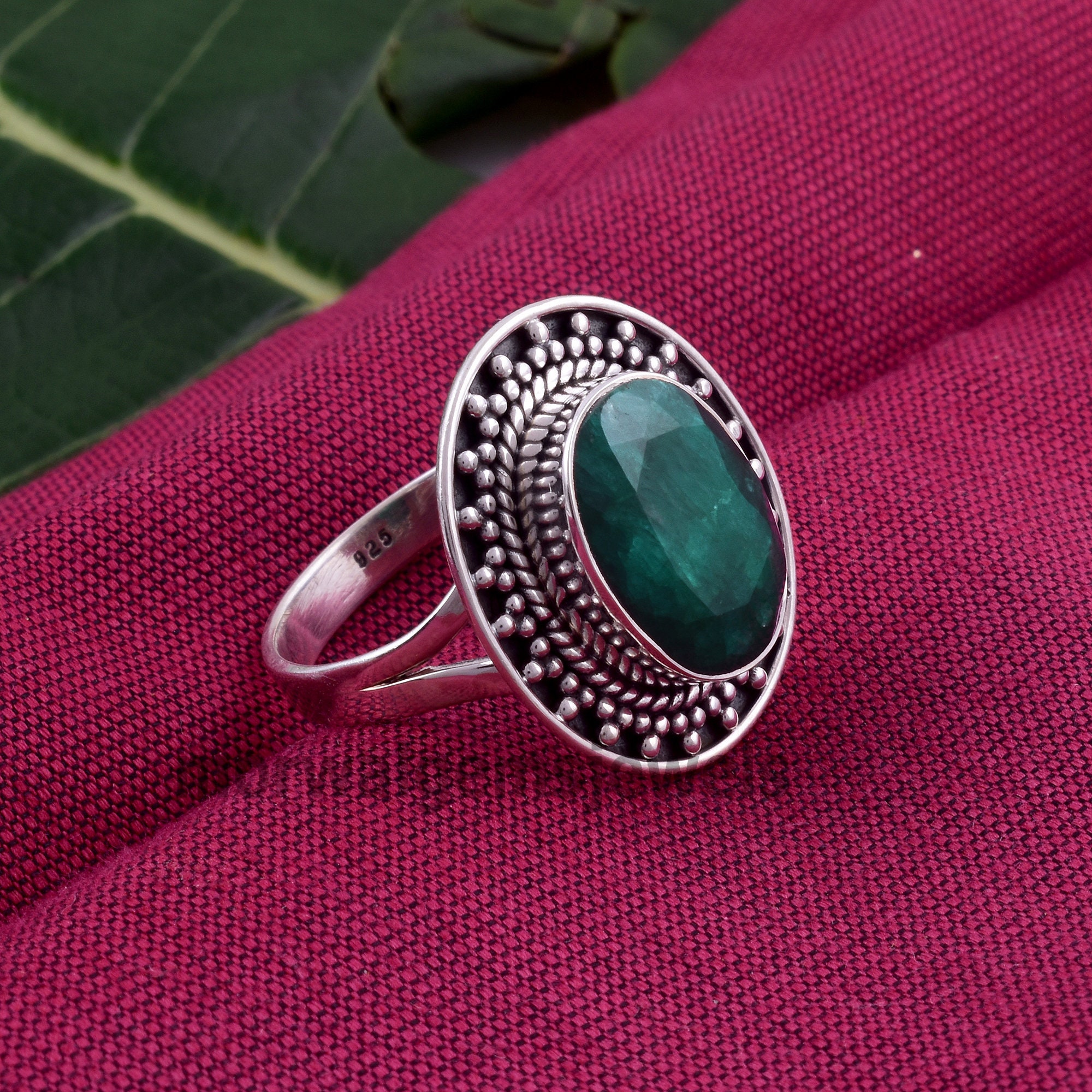 Green Emerald Ring Emerald Ring Boho Ring Meditation Ring | Etsy