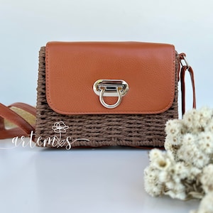Bolso bandolera de paja para verano, estilo bohemio, estilo playero, moderno, perfecto para la playa y salidas informales. Cuatro opciones de color