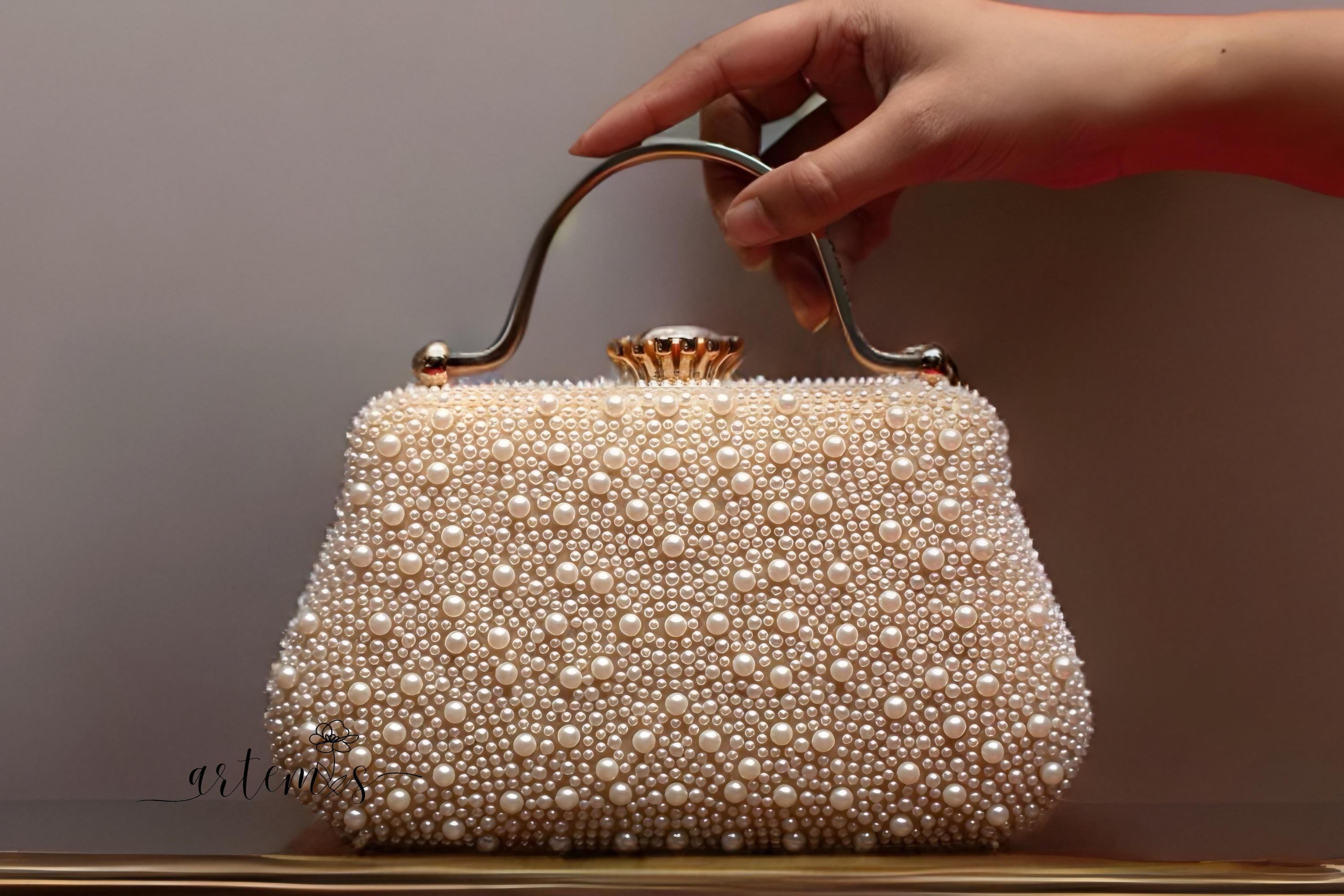Pearl Clutch Ladies Wedding Handbags Evening Bags For Women