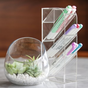 1pc Clear Acrylic 3-grid Pen Holder, Simple And Stylish Multifunctional  Storage Box For Office And Student's Desk
