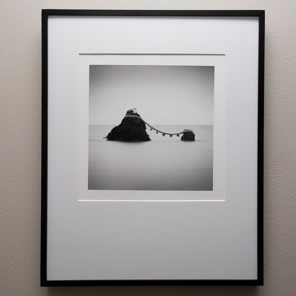 Fine Art Black and White Photography - Wedded Rocks - Ise, Japan. (Black and White)