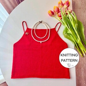 Bella Summer Tank Top Knitting Pattern. Beautiful Minimalist Cotton And Linen Summer Top.