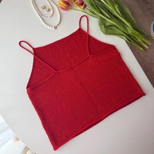 Bella Summer Tank Top Knitting Pattern. Beautiful Minimalist Cotton And Linen Summer Top.