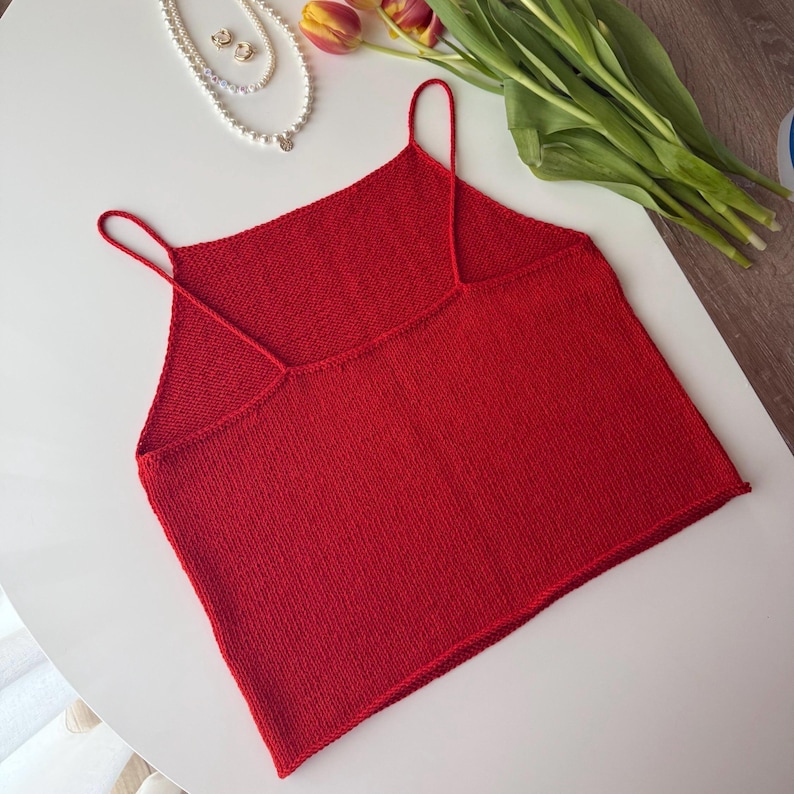 Bella Summer Tank Top Knitting Pattern. Beautiful Minimalist Cotton And Linen Summer Top.