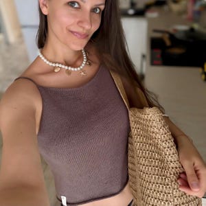 Linen Summer Tank Top, Handmade  Top, Sleeveless Cotton Linnen Top, Minimalist Style Summer Must Have Wear,Gift For Her, Organic Knitwear