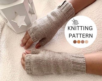 Autumn Mittens, Simple Handmade Knitted Gift Gloves Pattern, Mittens Pattern, Handmade knitted fingerless Gloves,Christmas Gift,Gift For Her