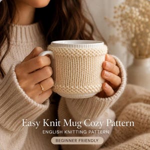Easy Knit Mug Cozy Pattern | Beginner Project (EN PDF Pattern)