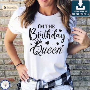 I&#39;m The Birthday Queen SVG PNG, Birthday Svg Digital download