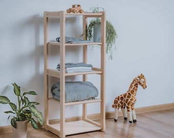 MONTESSORI MAXI Spielzeug REGAL, Kinderzimmer Regal aus Birke Sperrholz, Kleinkind Möbel, Baby Stand