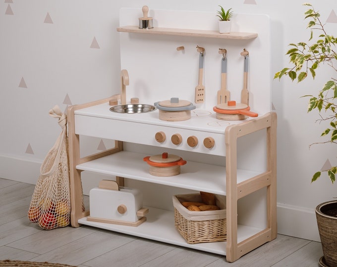 JOUER À LA CUISINE Type B2, jeu de simulation pour enfants, jouets de cuisine en bois Montessori pour filles, article de registre de bébé cadeau pour enfants