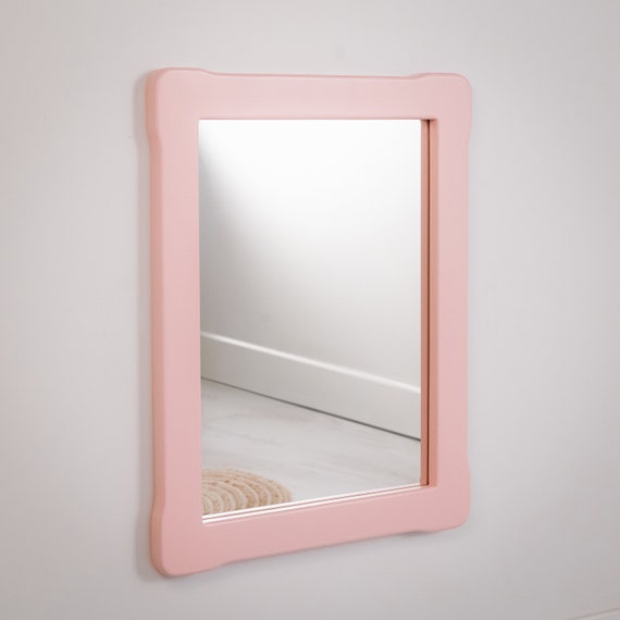 Princesa Espejo. Espejo de Pared en Marco de Plástico Rosa con 3 Ganchos.  Espejo de pared para habitación infantil. Decoración del hogar. -   México