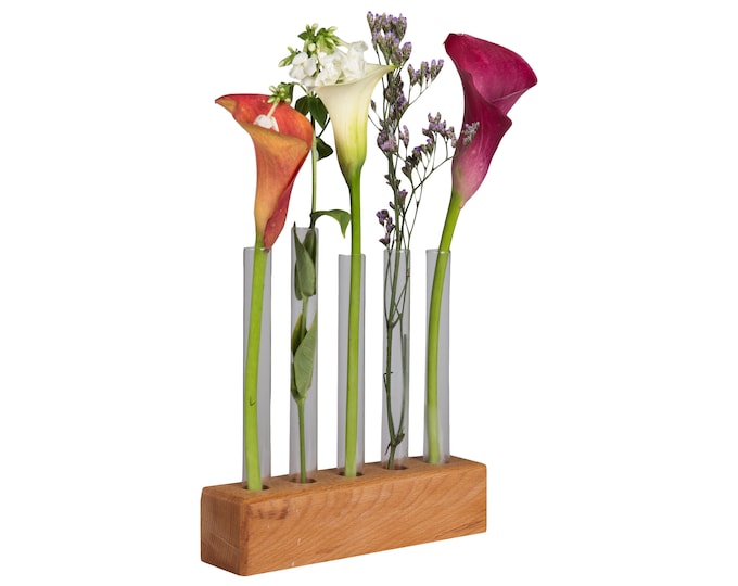 Test tube wood flower stand SMALL  Home  Decoration Gift