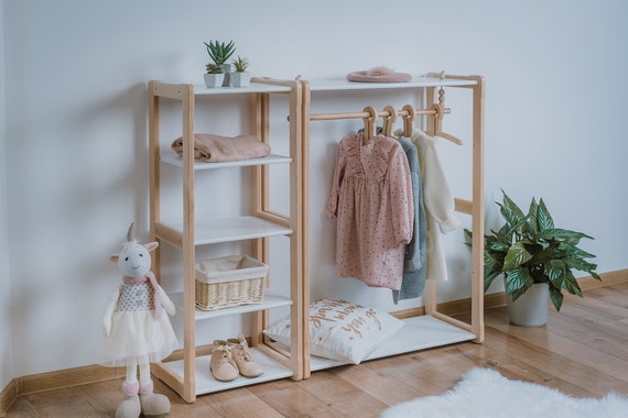 PORTANT POUR ENFANTS Type B, portant en bois, portemanteau suspendu pour  meubles Montessori, cadeau de garde-robe pour enfants -  France