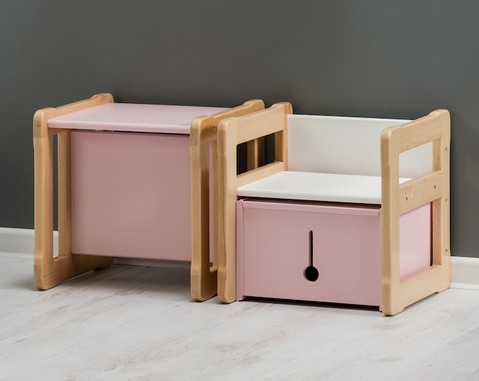 Deux chaises et un petit coffret Montessori Articles multifonctionnels Article pour registre de bébé Cadeau pour enfants