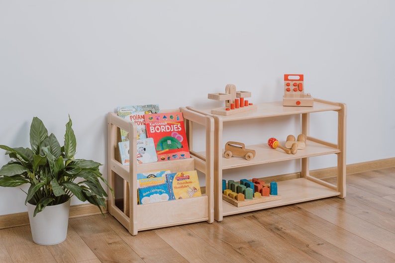 Set of Montessori Bookshelf SMALL With Montessori MINI Shelf Etsy