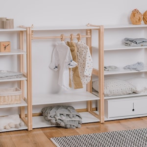 Clothing rack type B with shelf for kids combined with a MAXI and  a MAXI + shelf  Kid wardrobe