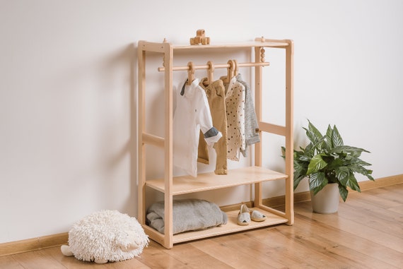 Children Coat Hanger with Shelf, Kids Peg Hooks, Kids Coat Room Decor