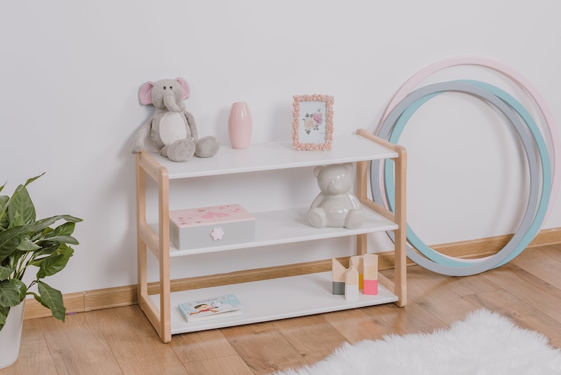 White MONTESSORI MINI Toy SHELF Nursery Shelves Birch Etsy