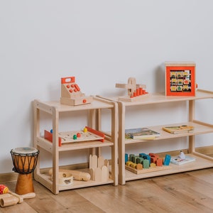 Ensemble d'étagères Montessori SMALL et MINI Meubles pour tout-petits Bibliothèques pour enfants Article pour registre de bébé Cadeau pour enfant