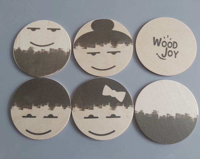 Wooden coaster Wooden toys Playing roles Gift