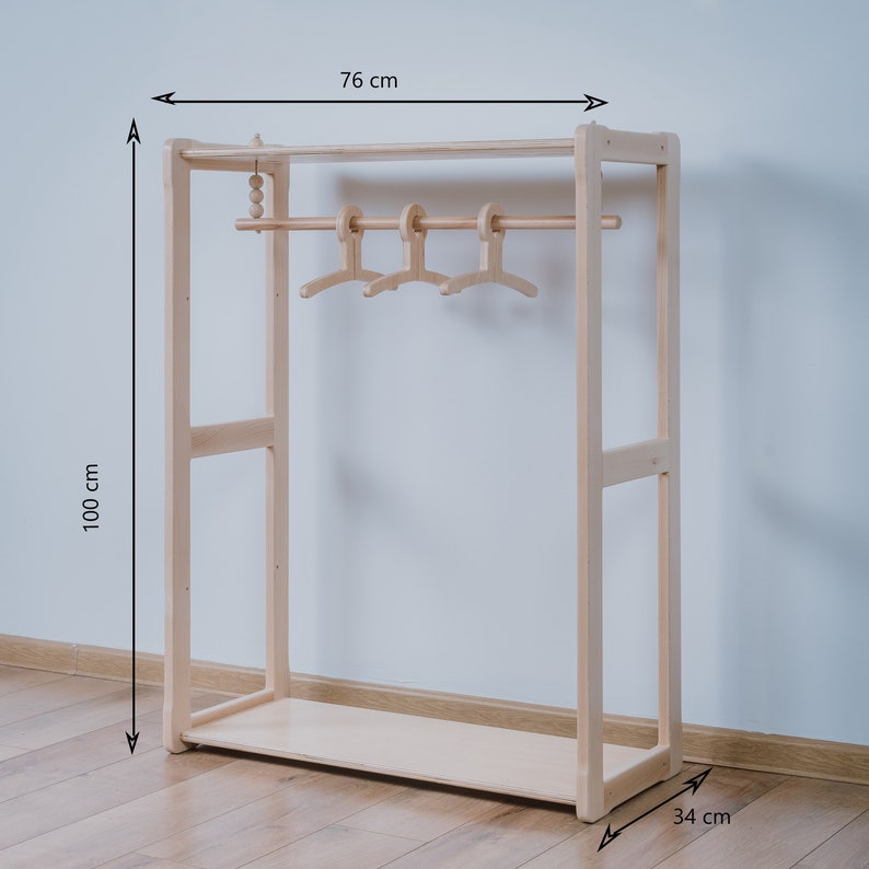 Extra board for the Clothing rack type B with shelf for children, Montessori based Gift for kids image 4
