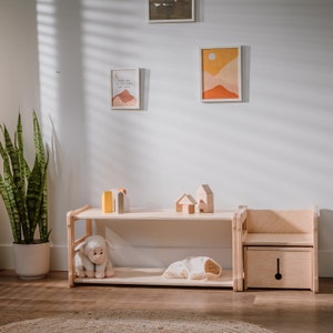 Ensemble d'étagères Montessori START avec chaise et boîte Article pour registre de bébé Cadeau pour enfant