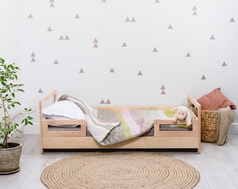 Cama de suelo montessori con listones