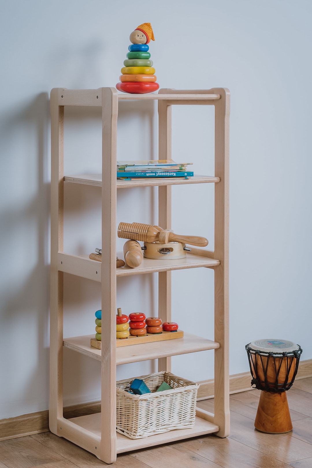 MONTESSORI MAXI Toy SHELF, Nursery Shelves, Birch Plywood Nursery