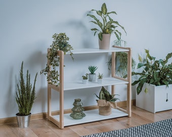 Étagère à jouets MIDI MONTESSORI blanche, étagères pour chambre de bébé, étagère pour tout-petits en contreplaqué de bouleau, étagère pour bébé article de reigstry pour enfants