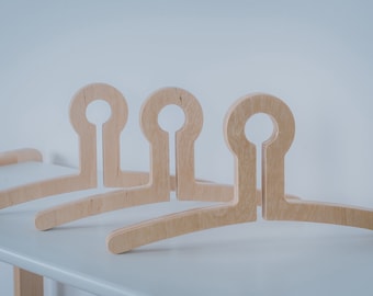 Holzkinder Kleiderbügel: Buchenholz 3er Set