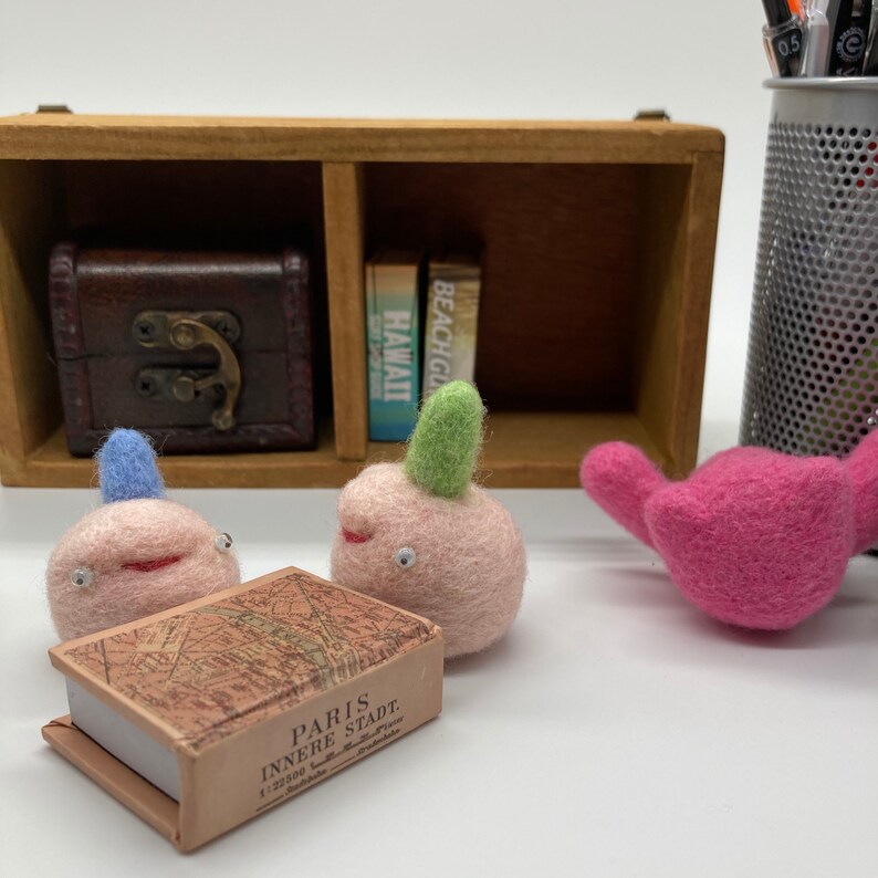 Needle Felted Aliens Funny Office Desk Accessories Unique Etsy