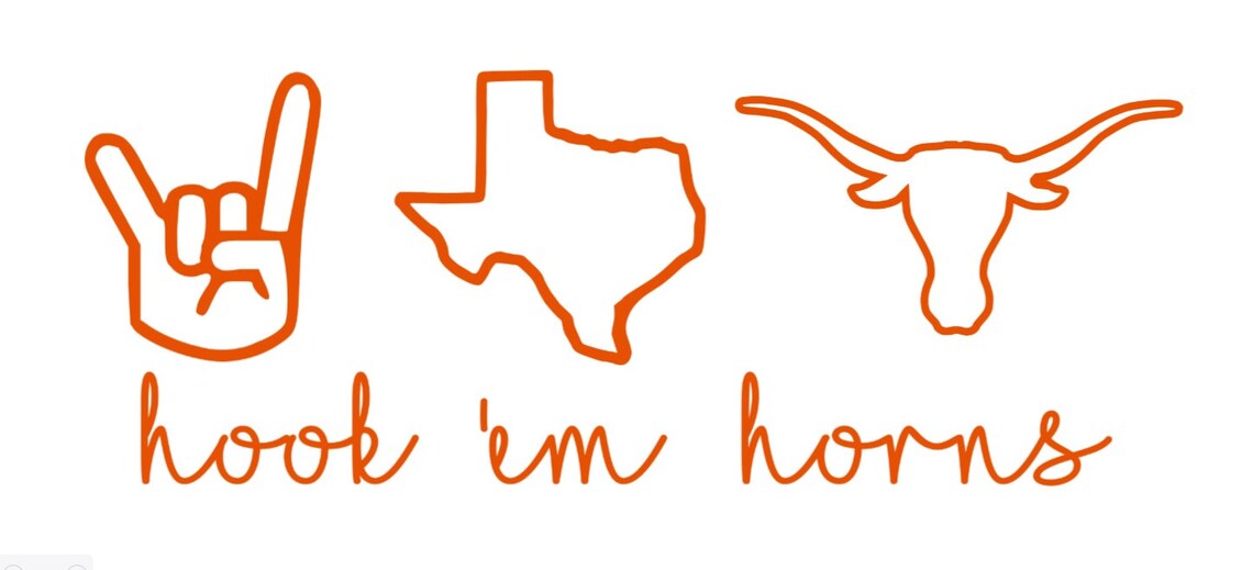 Longhorns Hook 'em Horns Svg Etsy