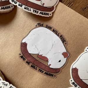 Transparent Vinyl Sticker No Spoons Left Rat