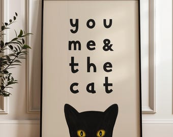 Funny Cat Wall Art Print, Cute Cat Print, Funny Cat Print, Wall Art