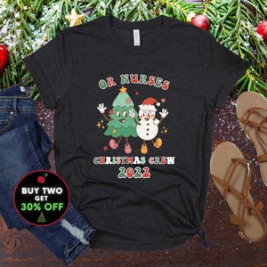Retro Nurse Christmas Shirts, Custom Christmas Crew Shirts, Personalized Christmas Team Shirts, Matching Christmas Shirts, Adult to 5XL
