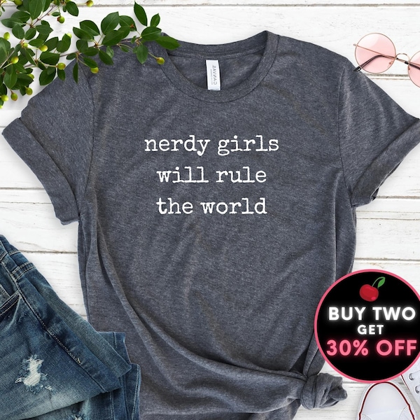 Funny Nerdy Girl Shirt Nerd T-shirt Nerdy Girl Gifts Nerd Gifts EGirl Shirt Gamer Girl Shirt Geek Chic Shirt Smart Girls Rule Plus to 4XL