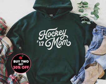 Hockey Mom Hoodie, Hockey Mom Hoodie, Hockey Hoodie, Hockey Hoodie, Hockey Mom Geschenke, Spieler Nummer Hoodie, Hockey Geschenk