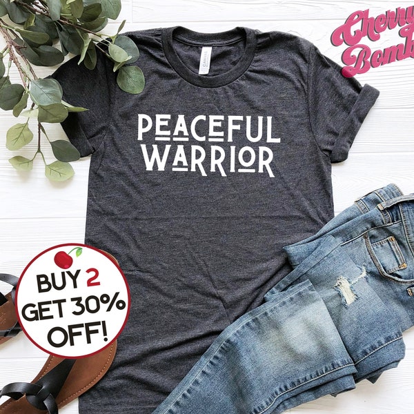 Camiseta Peaceful Warrior - Camiseta activista pacífica - Camiseta Spiritual Gangsta - Camiseta unisex inspiradora - Camisa SJW