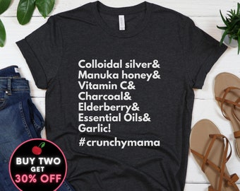 Camiseta Crunchy Mama, Hippie Mama, Holistic Mama, Remedios Naturales, Crunchy Mom Gift, Natural Mama Gift, Camiseta Gráfica Unisex