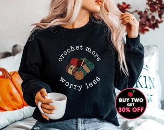 Crochet Shirt, Funny Crochet Sweatshirt Yarn Crochet Hook Shirt Crafty Girl Shirt, Crochet Lover Gift, Crafting Shirt Loves Crochet Sweater