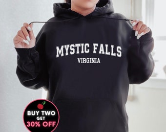 Mystic Falls Hoodie Mystic Falls Virginia Hoodie Vampire Shirt Vampire Diary Hoodie Vampire Fangirl Shirt Salvatore Hoodie Plus to 5XL