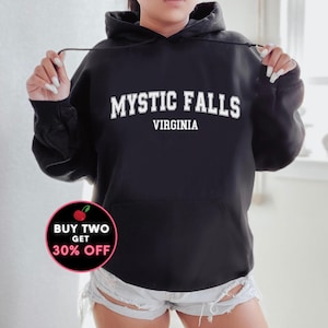 Mystic Falls Hoodie Mystic Falls Virginia Hoodie Vampire Shirt Vampire Diary Hoodie Vampire Fangirl Shirt Salvatore Hoodie Plus to 5XL