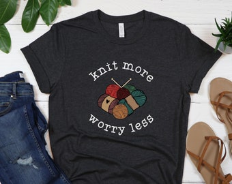 Knitter Shirt, Funny Knitting T Shirt, Yarn Knitting Needles Shirt Crafty Girl Shirt Knitter Gifts, Crafting T Shirt, Loves Knitting T Shirt