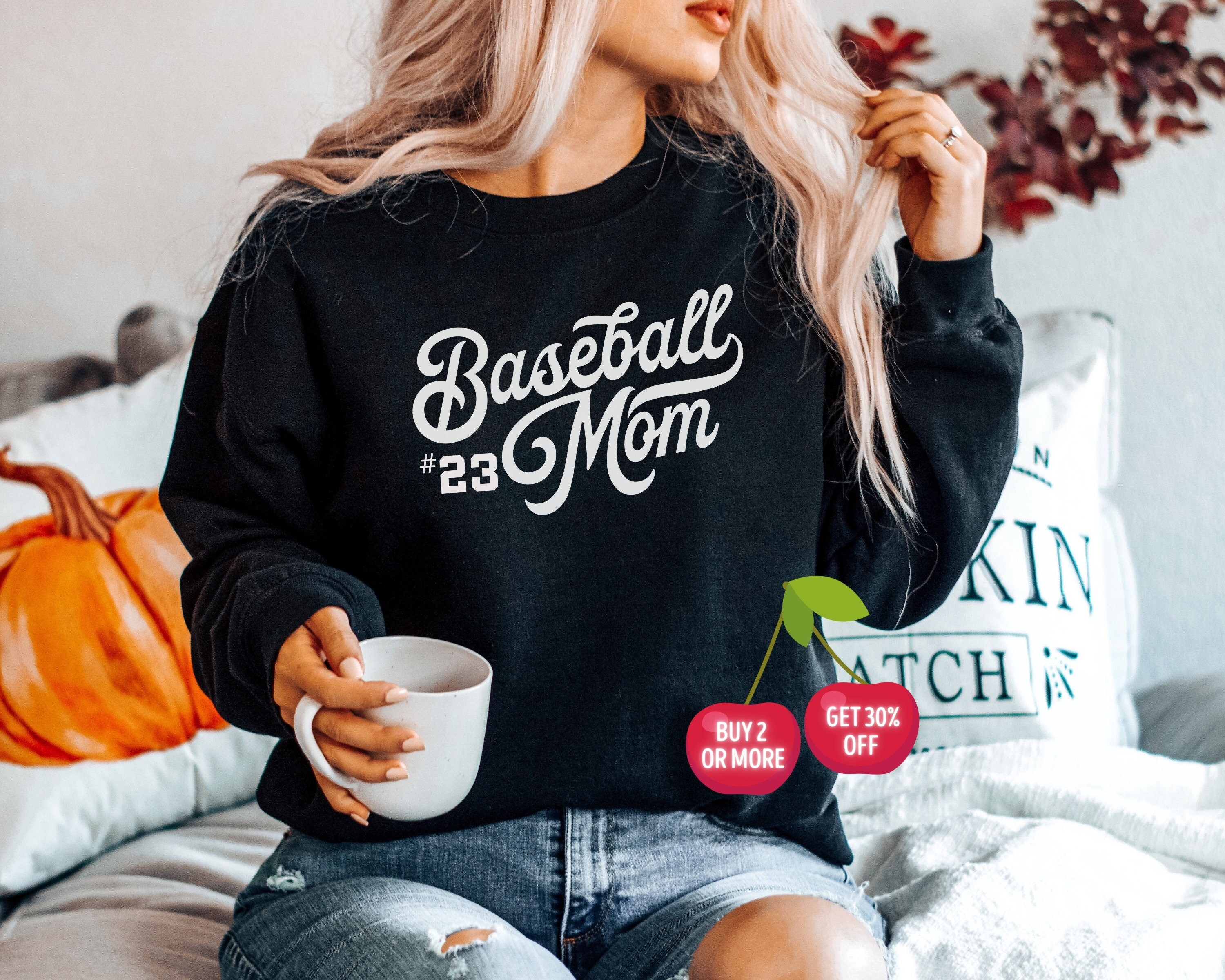 Custom Baseball Mom Sweatshirt Women s Crewneck Baseball Mom Sweater Custom Number Baseball Shirt Baseball Mom Gifts Player Number Shirt