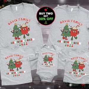 Retro Family Christmas Shirts, Custom Christmas Tee, Personalized Christmas Team Shirts, Matching Christmas Shirts, Baby Youth Adult to 5XL