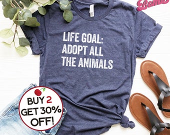 Adopt Animals T-Shirt Adopt Don't Shop t-shirt Animal Lover Gift Shirt Rescue Animal Adoption Shirt Rescue Dog Gift Tshirt Plus Size to 4XL