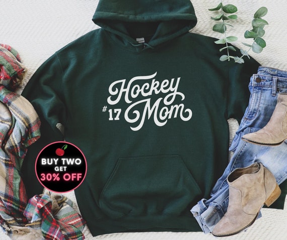 Custom Hockey Mom Hoodie, Women's Hockey Mom Sweater, Custom Number Hockey Hoodie, Hockey Mom Gifts, Player Number Hoodie, Hockey Gift