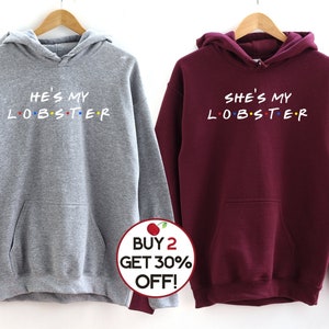 Friends Themed Couple Hoodies, He's/She's My Lobster, Honeymoon Gift, Wedding Gift, Valentine's Gift Hoodies, His n Hers, Sizes up to 5XL